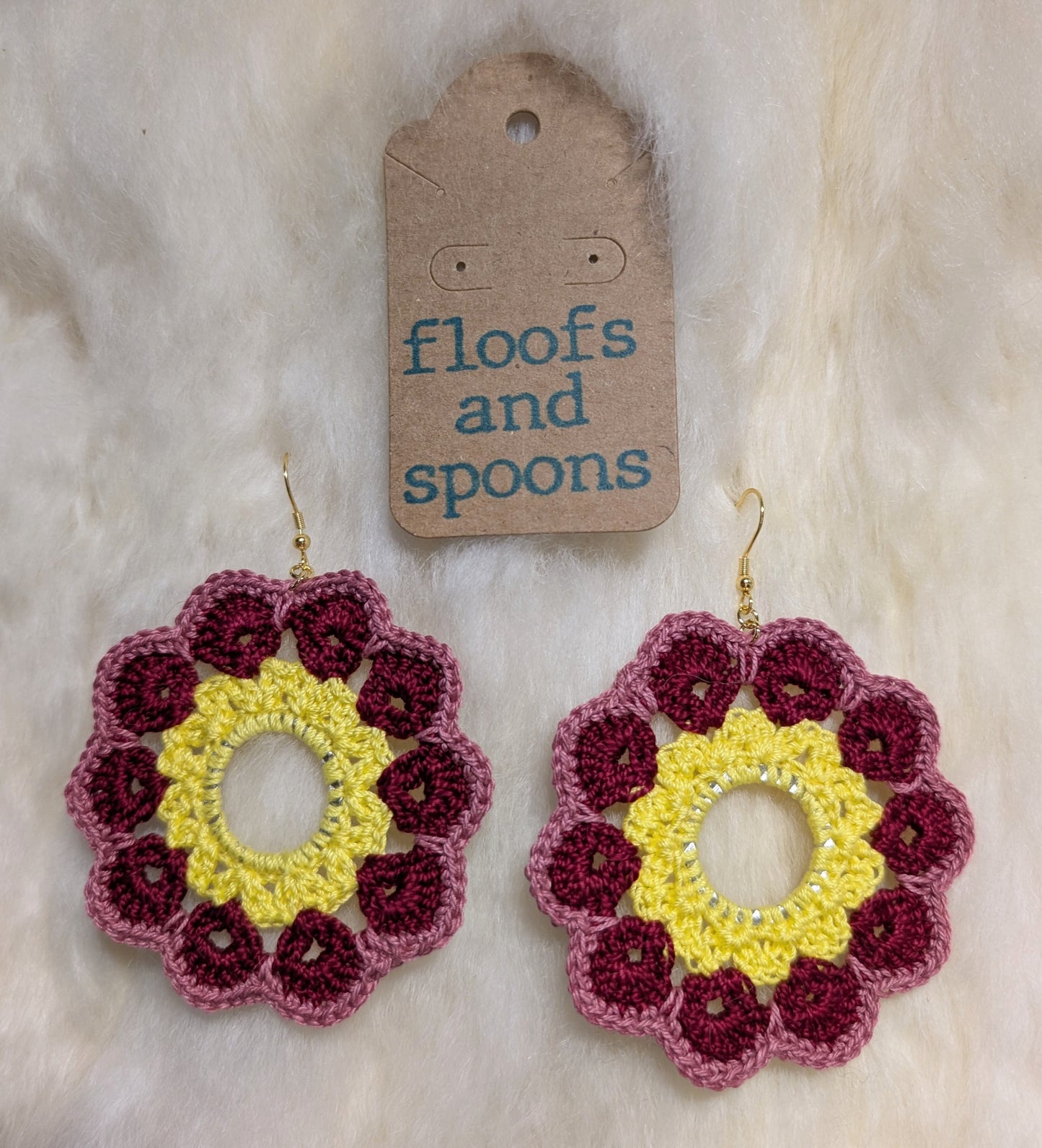 Yellow, burgundy, pink hoop violets (XXL)