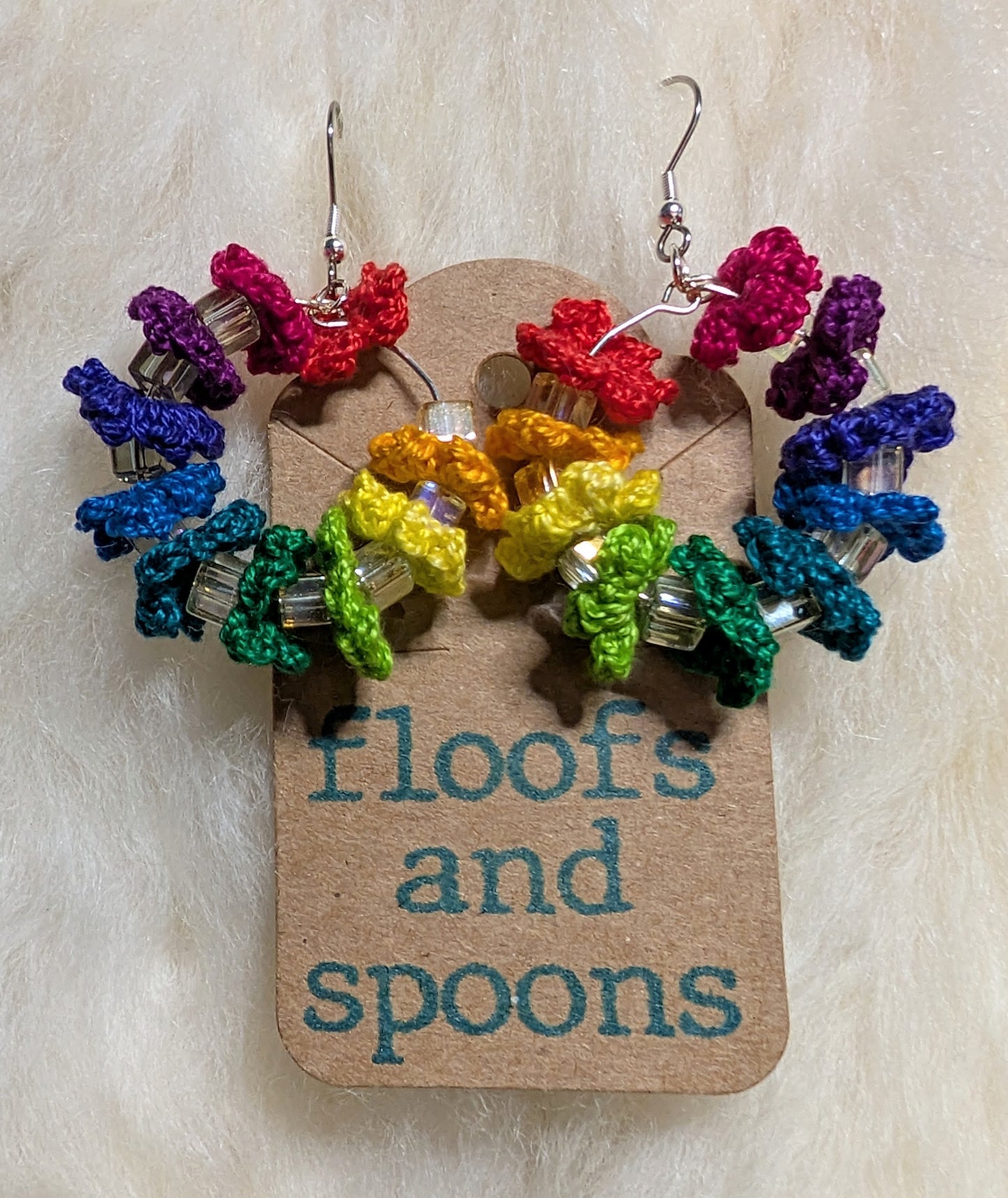Tiny flower rainbow and square beads (m)