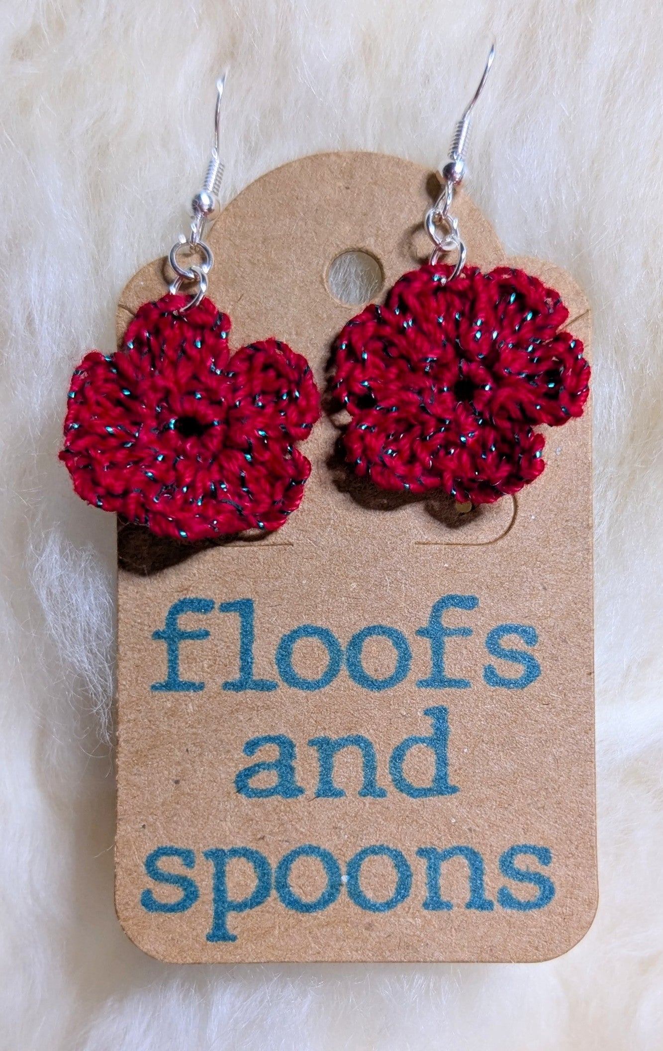 Red with green sparkle flowers (xs)