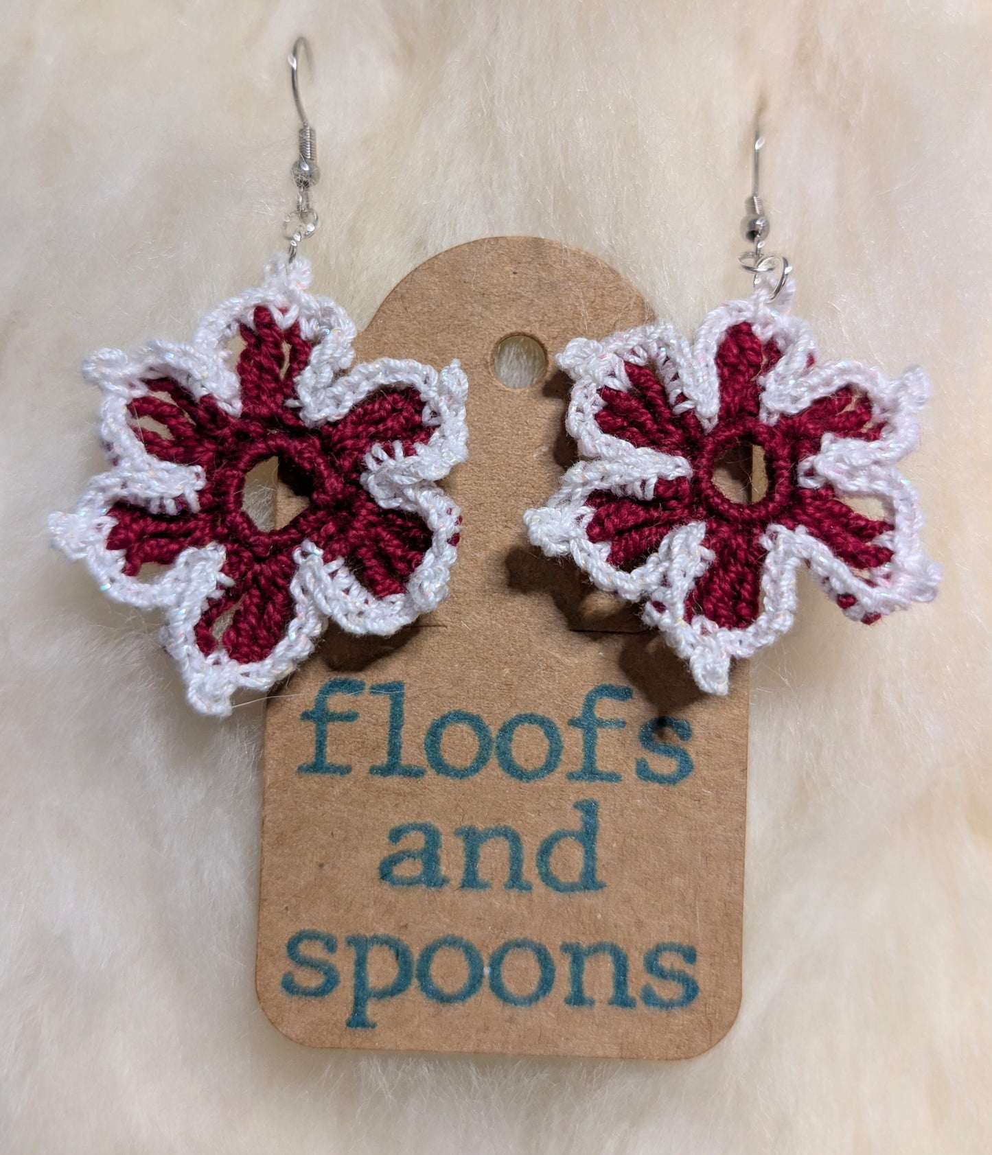 Dark red and sparkly white flowers (s)