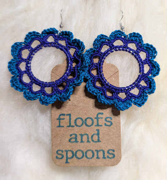 Purple and blue hoop flowers (L)