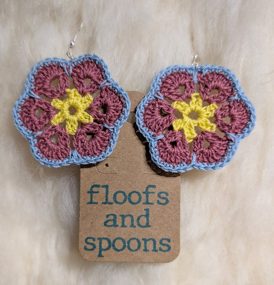 Yellow, dusty rose, light blue African violets (m)