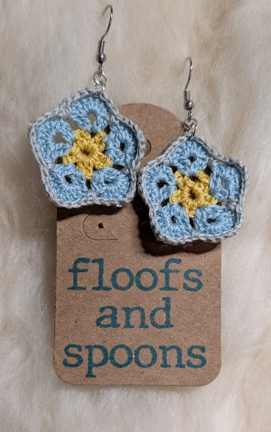 Yellow, light blue, grey African violets (s)