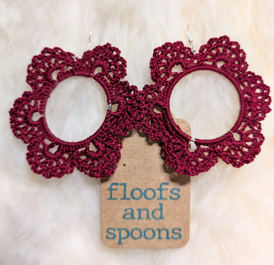 Burgundy lacy flowers (XXL)