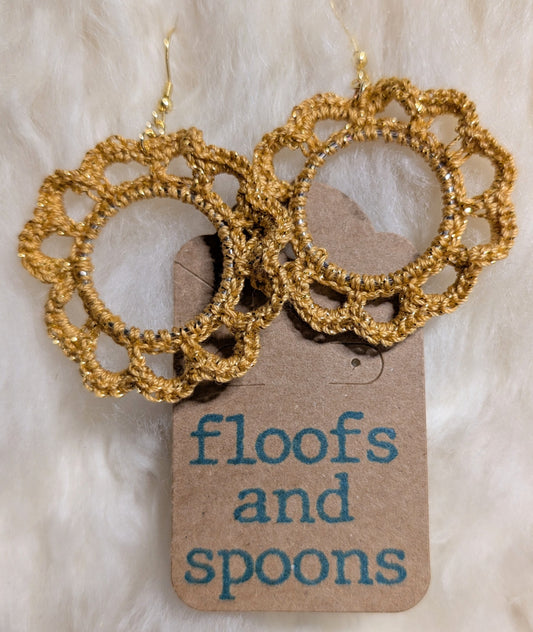 Gold metallic hoop flowers (L)
