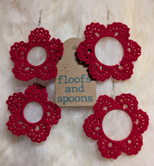 Classic red lacy flowers (XL - left)