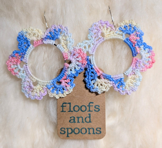 Multicolor pink/blue/white/purple lacy flowers (XXL)